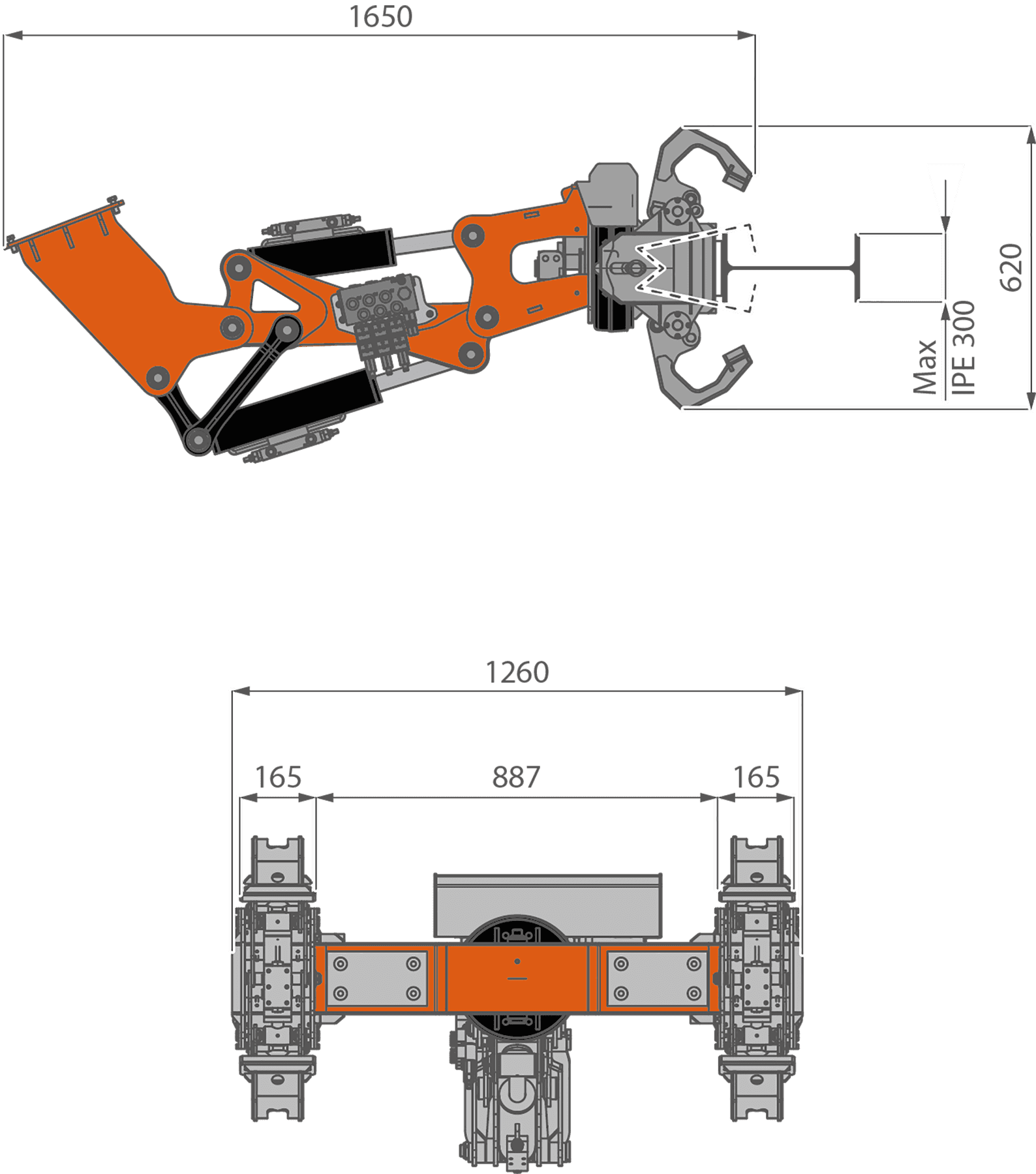 JIB500GR - Dimensionio